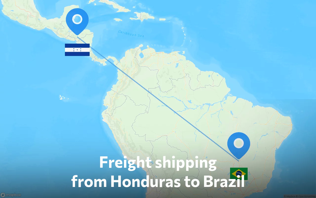 Shipping route from Honduras to Brazil