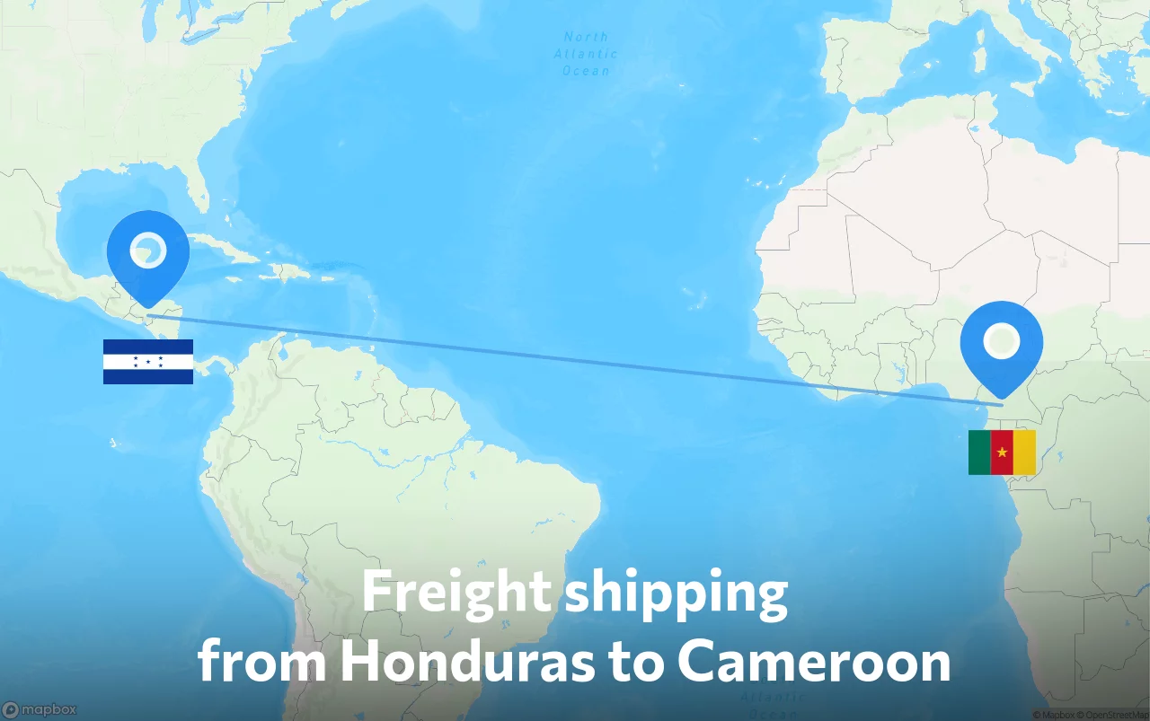 Shipping route from Honduras to Cameroon