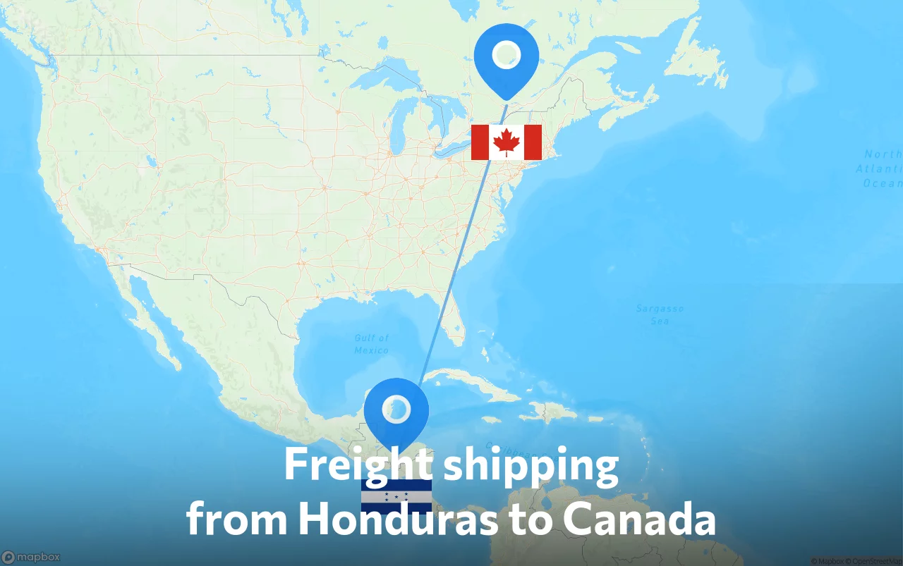 Shipping route from Honduras to Canada