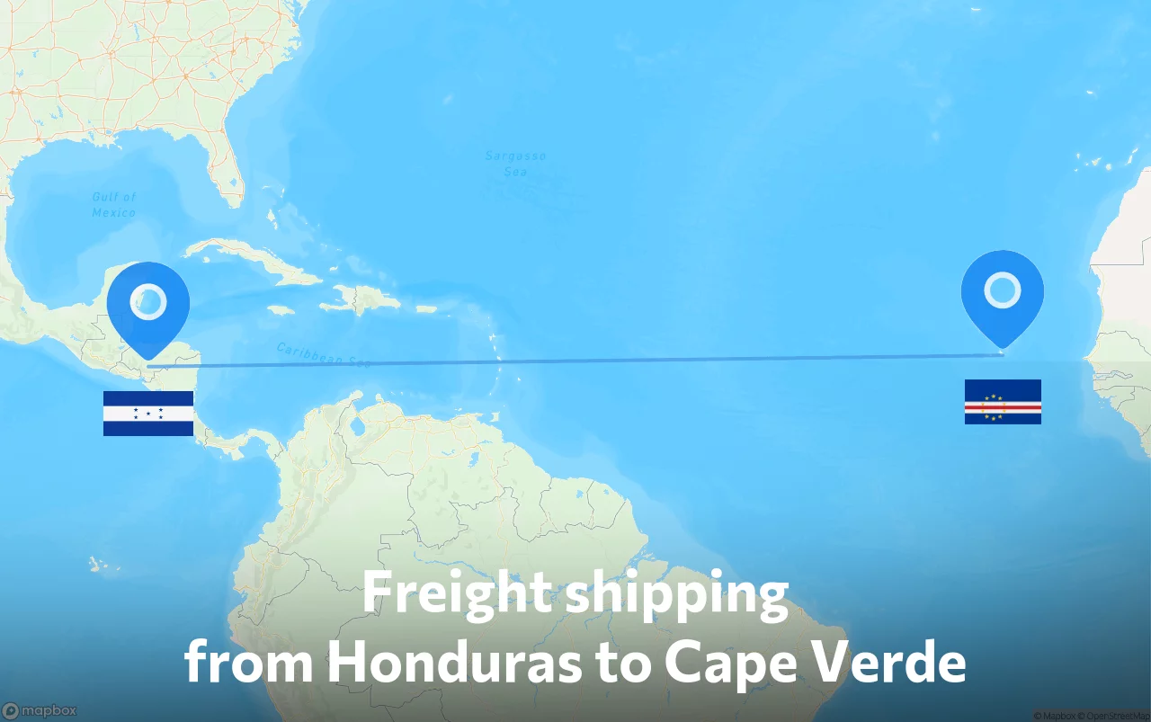 Shipping route from Honduras to Cape Verde