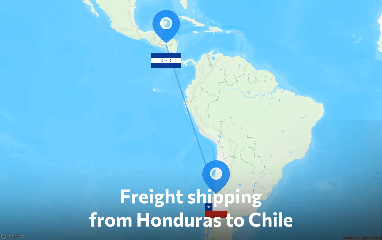 Shipping route from Honduras to Chile