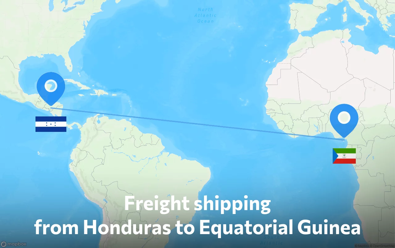 Shipping route from Honduras to Equatorial Guinea