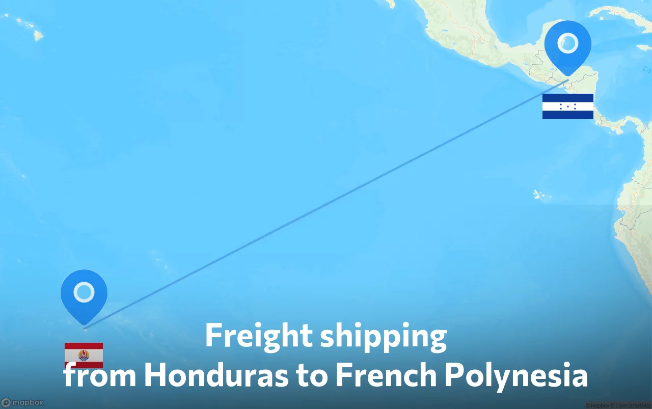 Shipping route from Honduras to French Polynesia