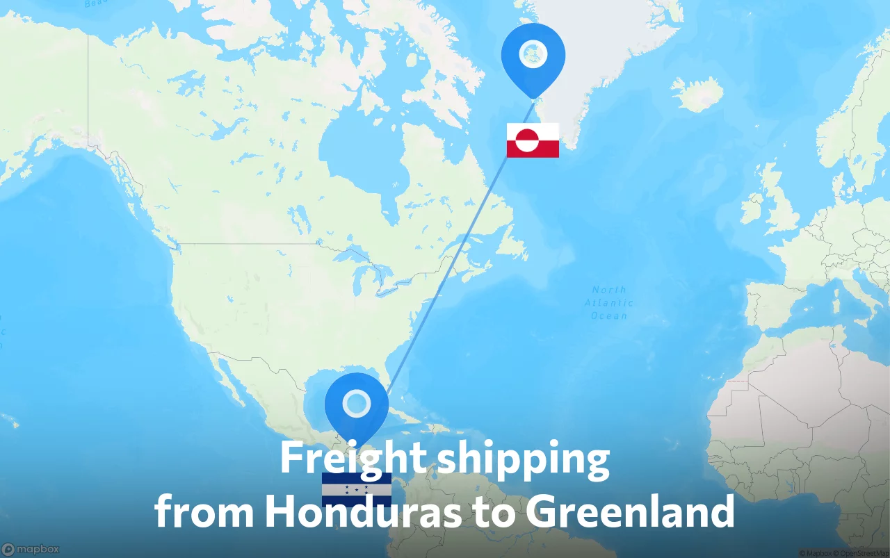 Shipping route from Honduras to Greenland
