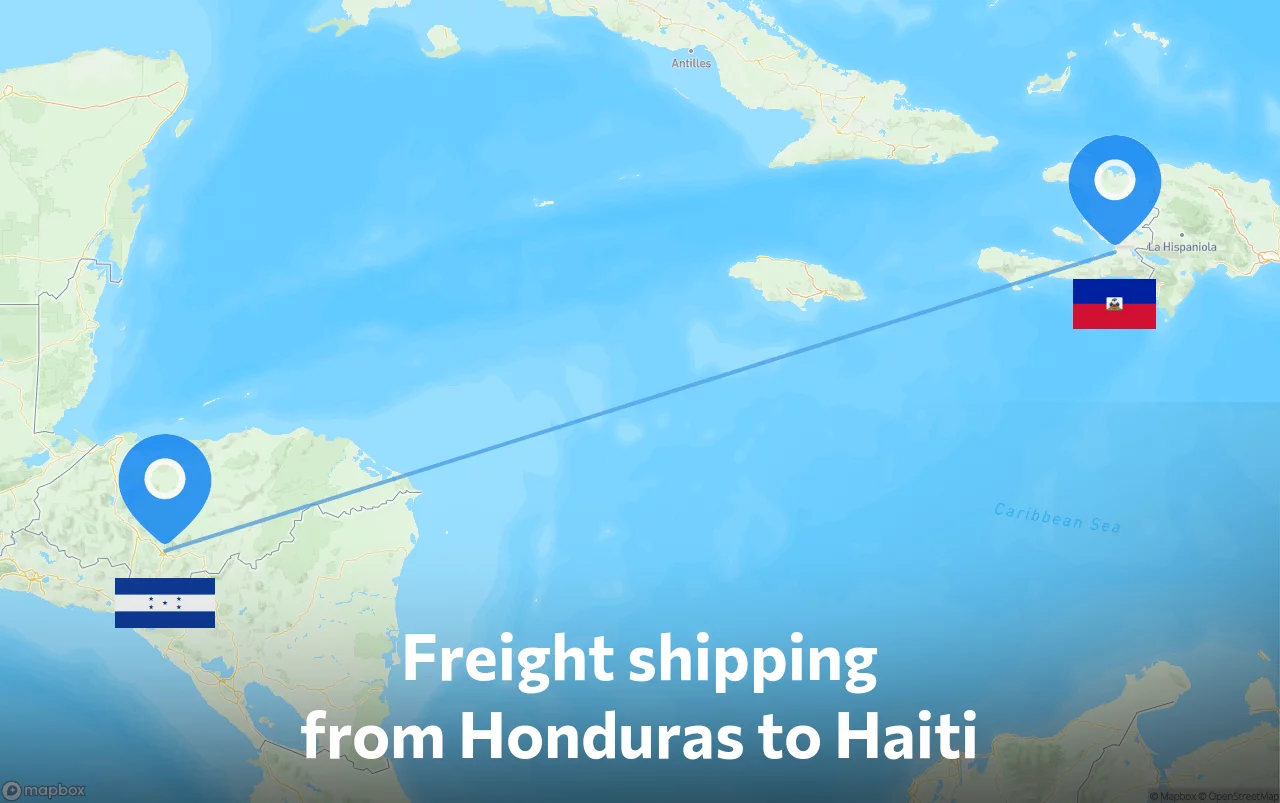 Shipping route from Honduras to Haiti