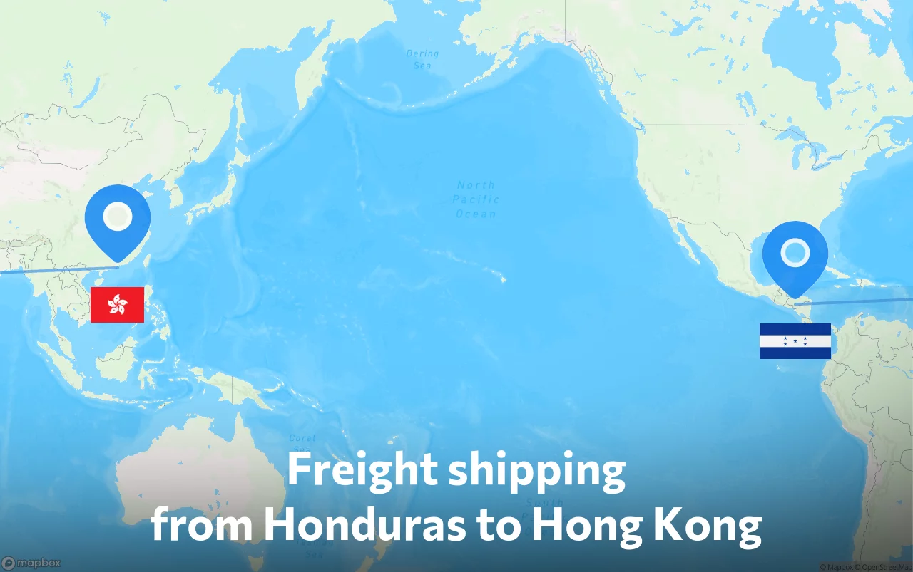 Shipping route from Honduras to Hong Kong