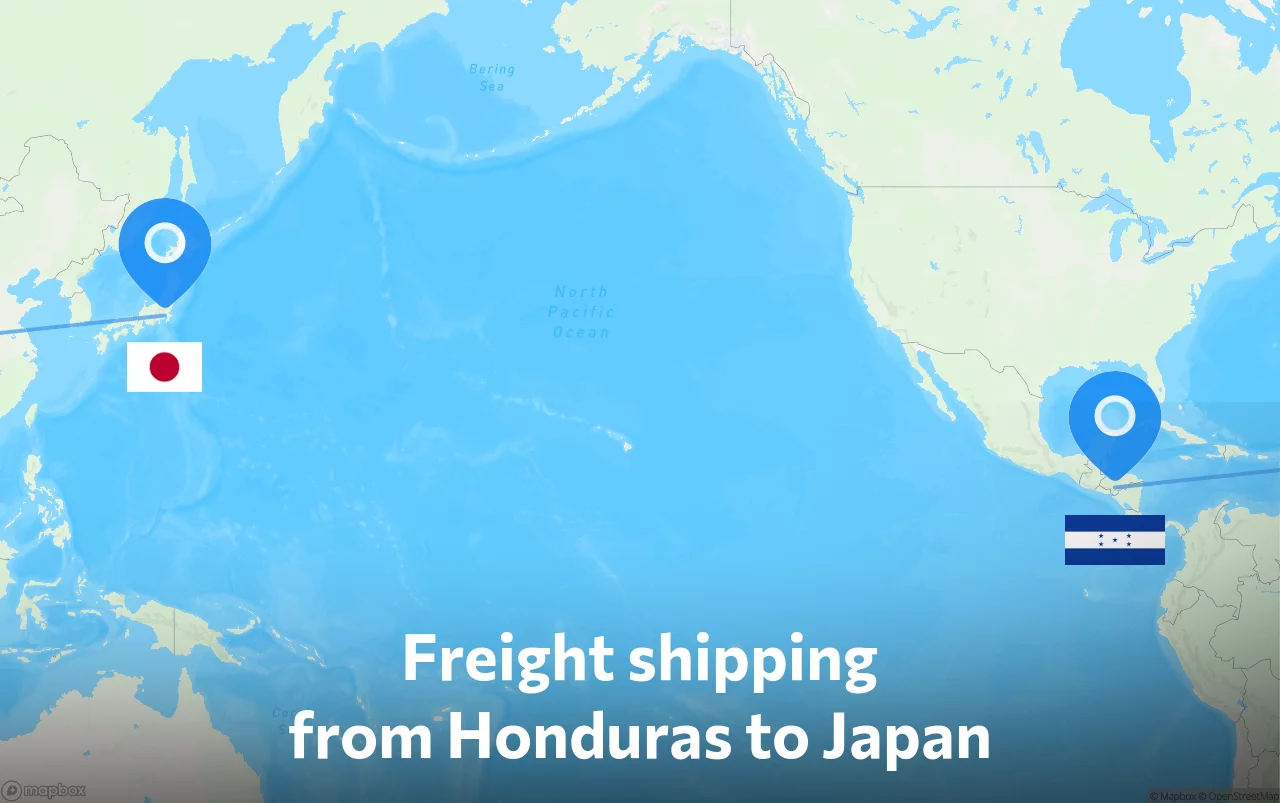 Shipping route from Honduras to Japan