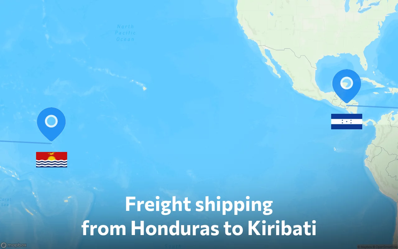 Shipping route from Honduras to Kiribati