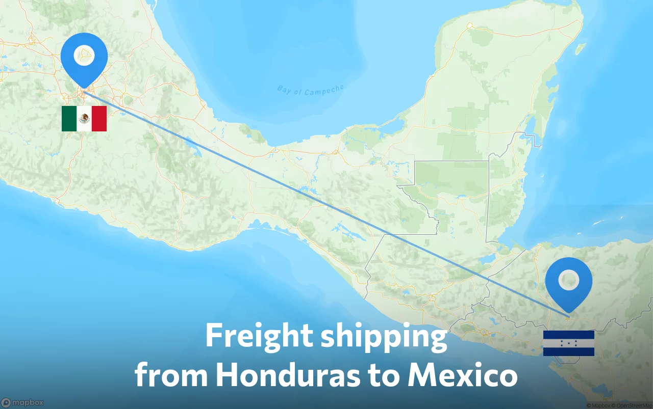 Shipping route from Honduras to Mexico