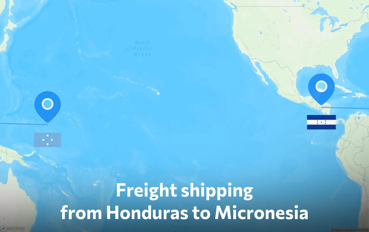 Shipping route from Honduras to Micronesia