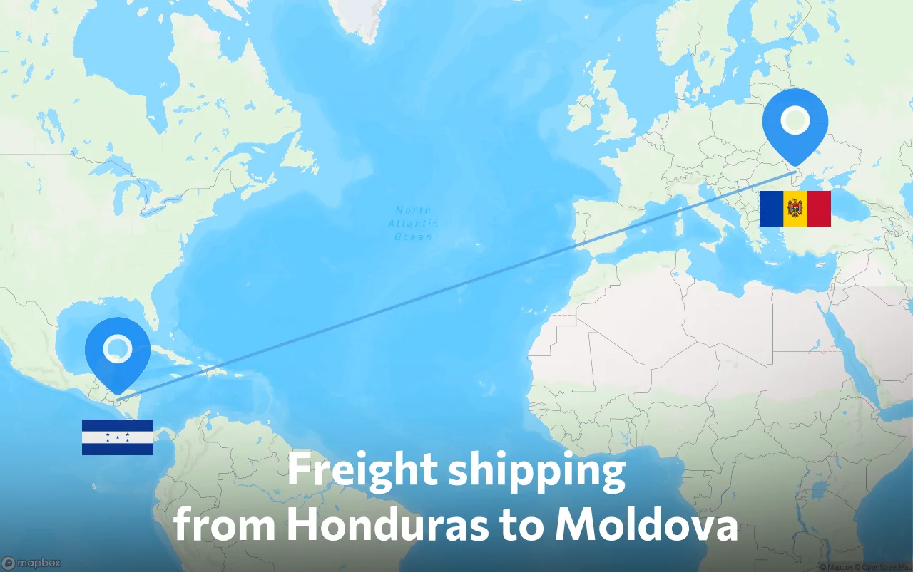 Shipping route from Honduras to Moldova