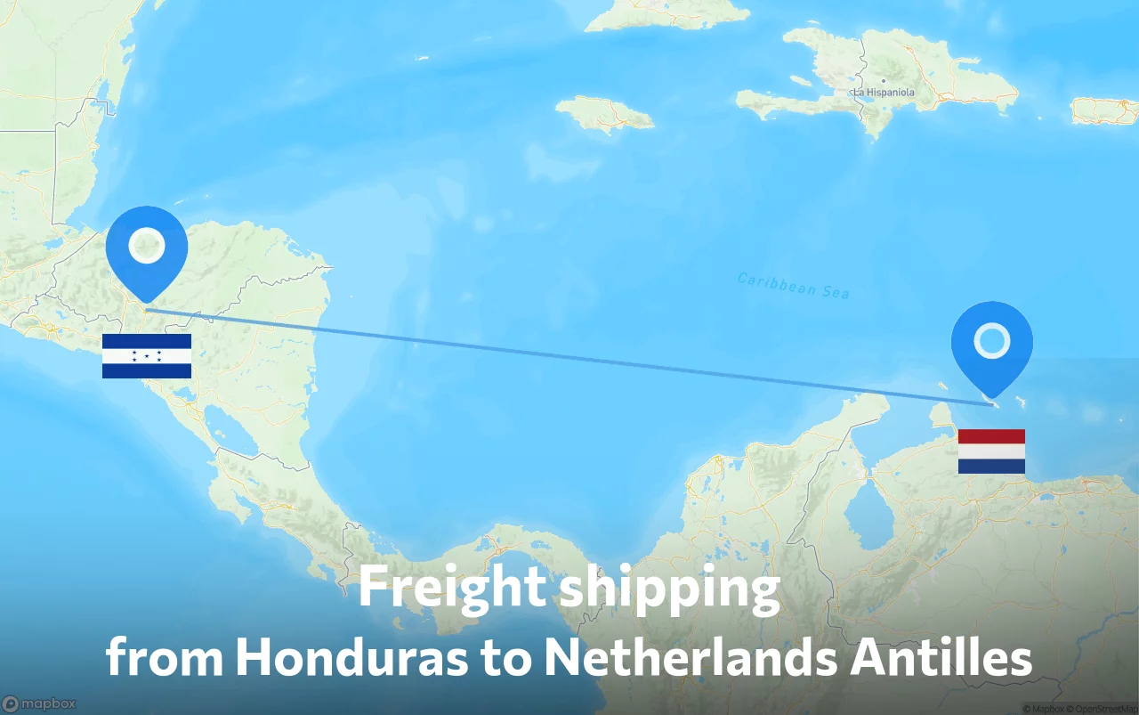 Shipping route from Honduras to Netherlands Antilles
