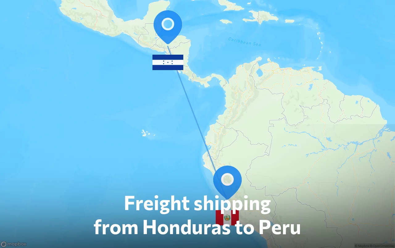 Shipping route from Honduras to Peru