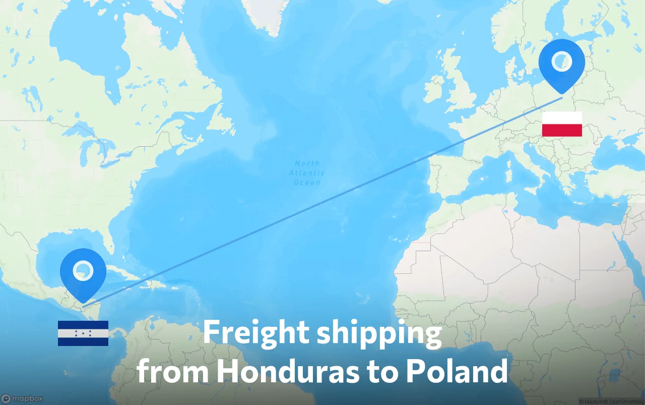 Shipping route from Honduras to Poland