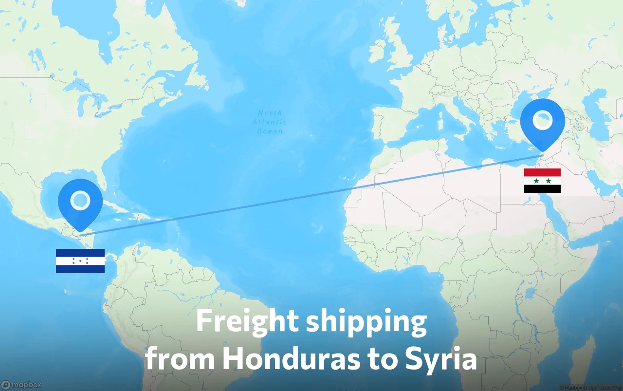 Shipping route from Honduras to Syria