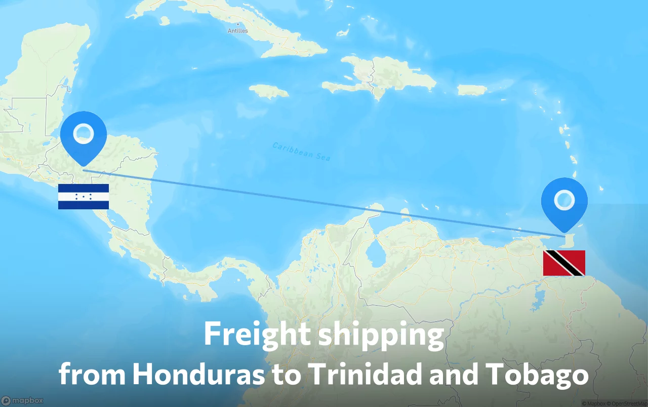 Shipping route from Honduras to Trinidad and Tobago