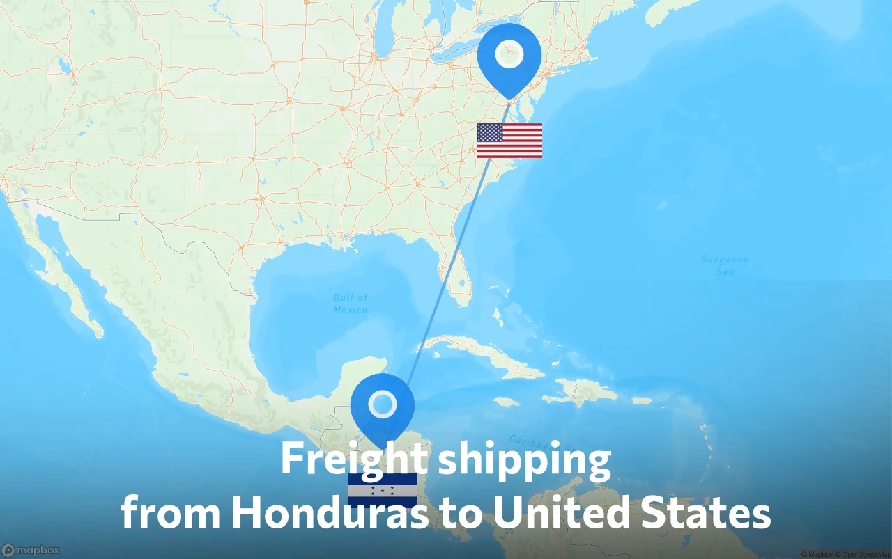 Shipping route from Honduras to United States