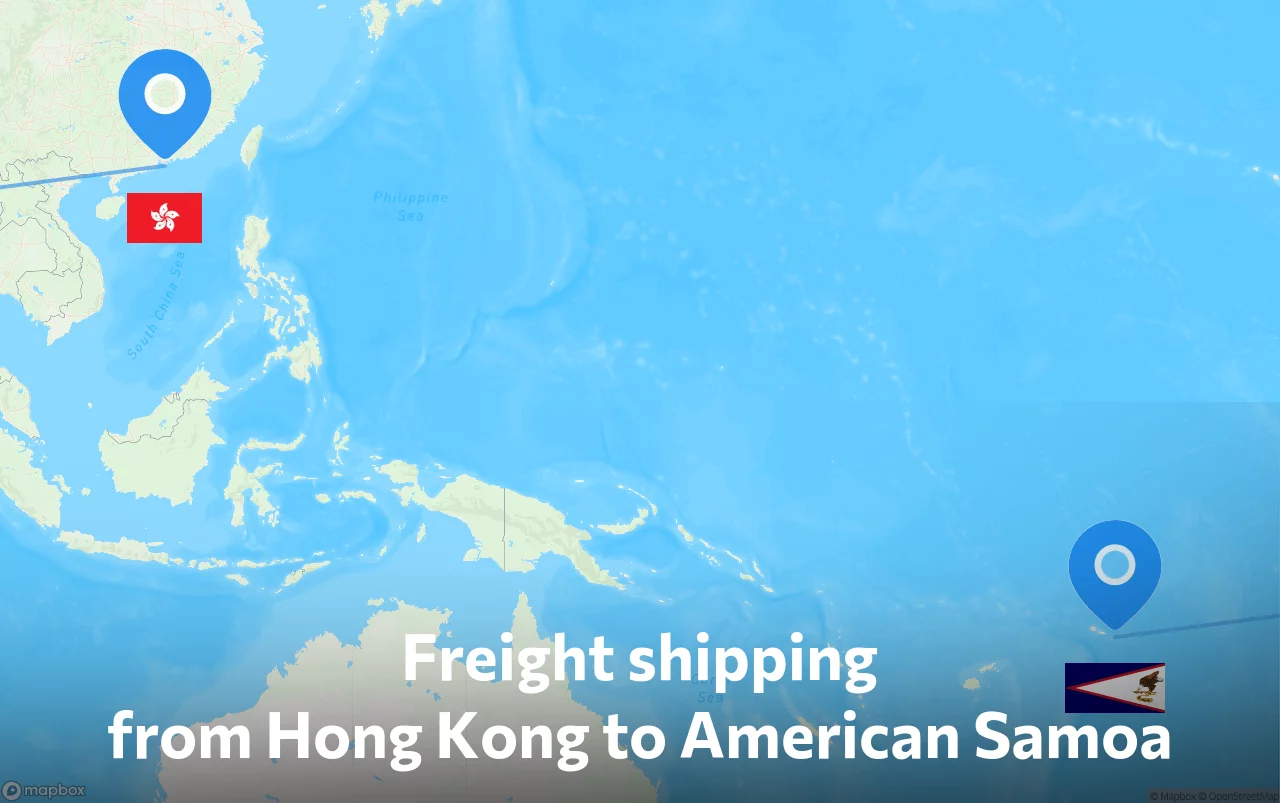 Shipping route from Hong Kong to American Samoa