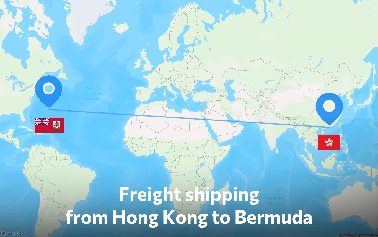 Shipping route from Hong Kong to Bermuda