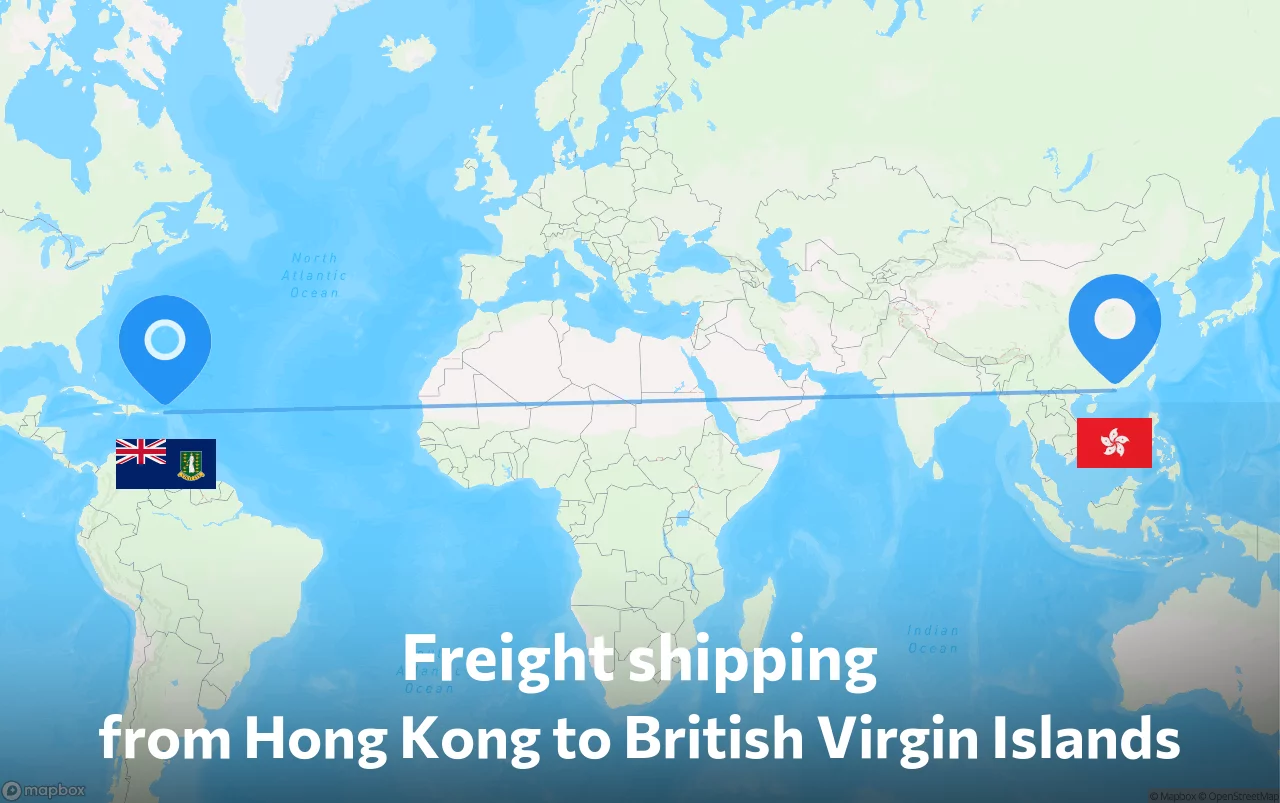 Shipping route from Hong Kong to British Virgin Islands
