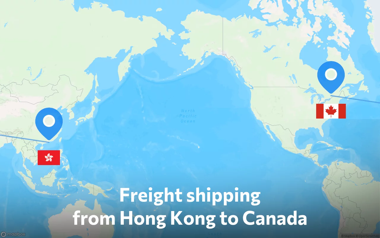 Shipping route from Hong Kong to Canada