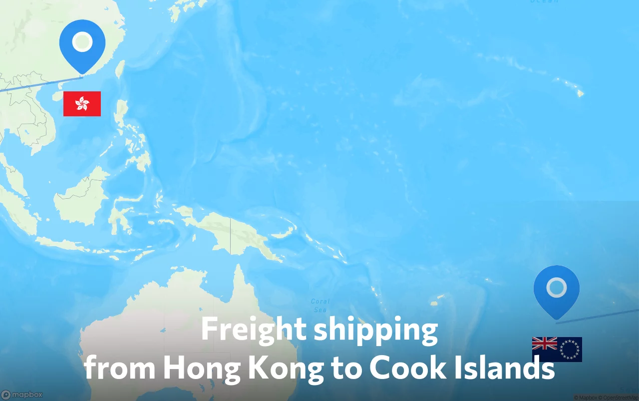 Shipping route from Hong Kong to Cook Islands