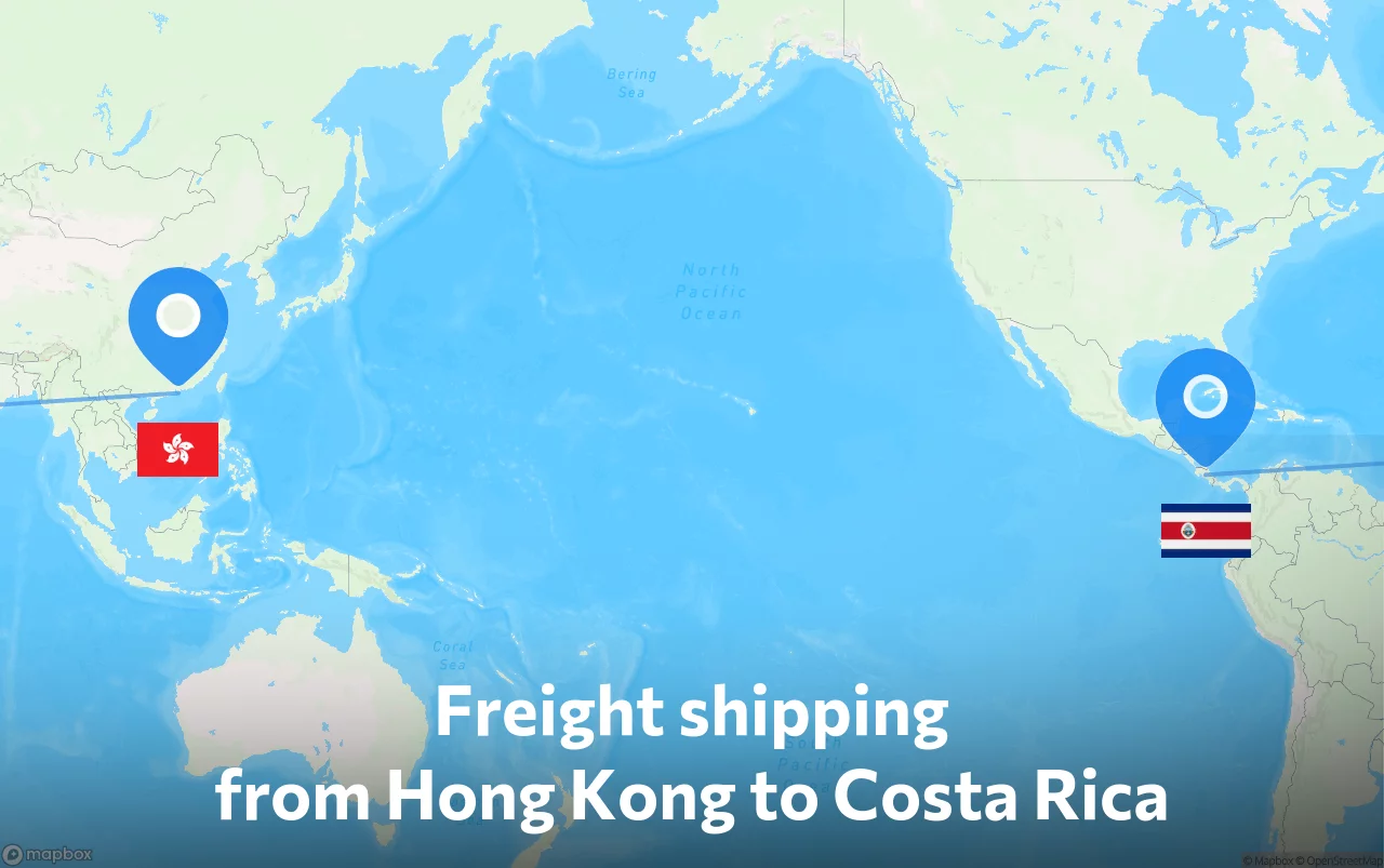 Shipping route from Hong Kong to Costa Rica