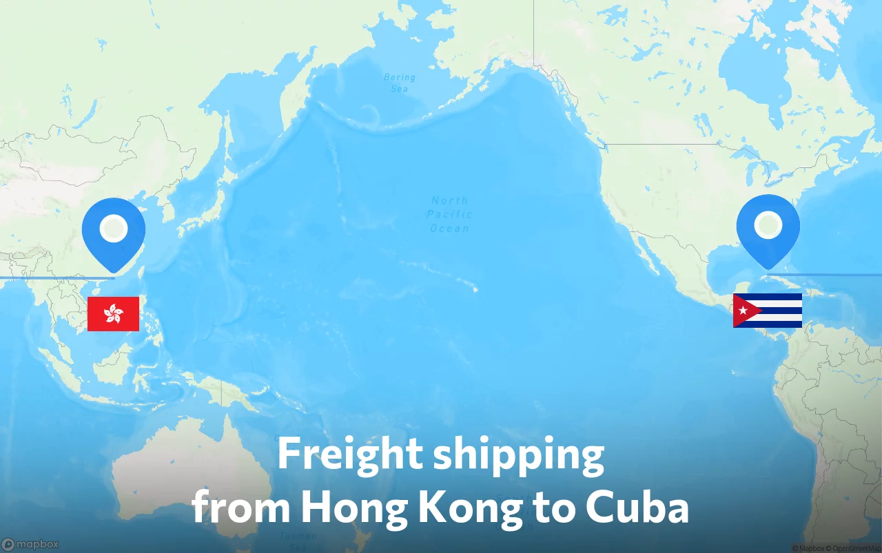 Shipping route from Hong Kong to Cuba