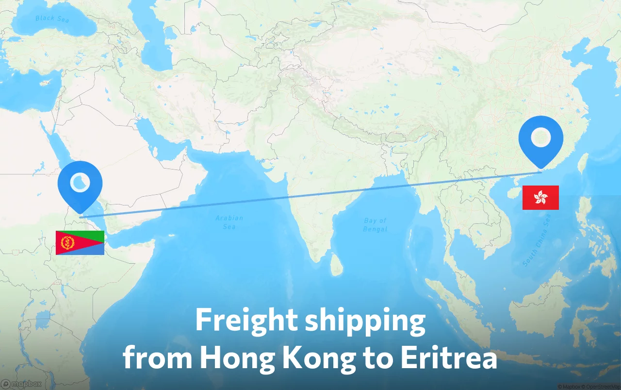 Shipping route from Hong Kong to Eritrea