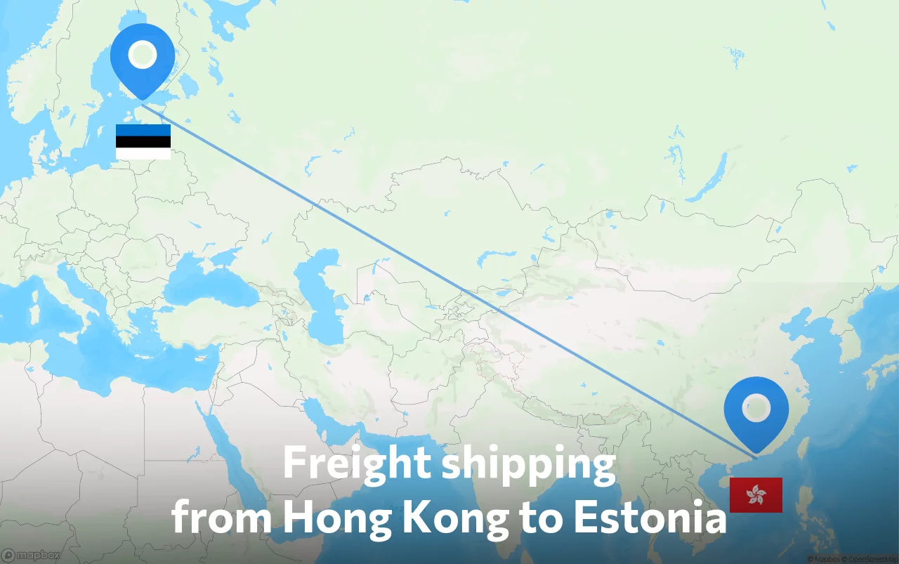 Shipping route from Hong Kong to Estonia