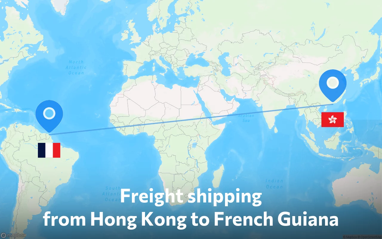Shipping route from Hong Kong to French Guiana