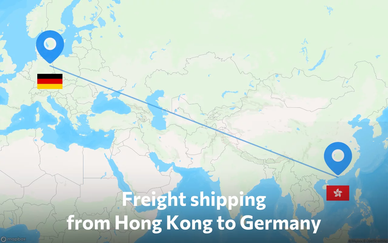 Shipping route from Hong Kong to Germany