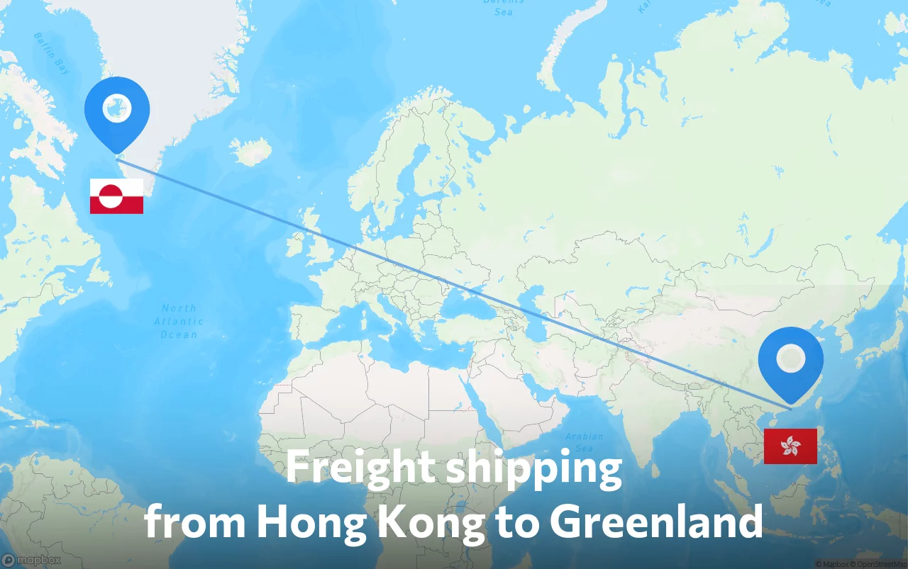 Shipping route from Hong Kong to Greenland