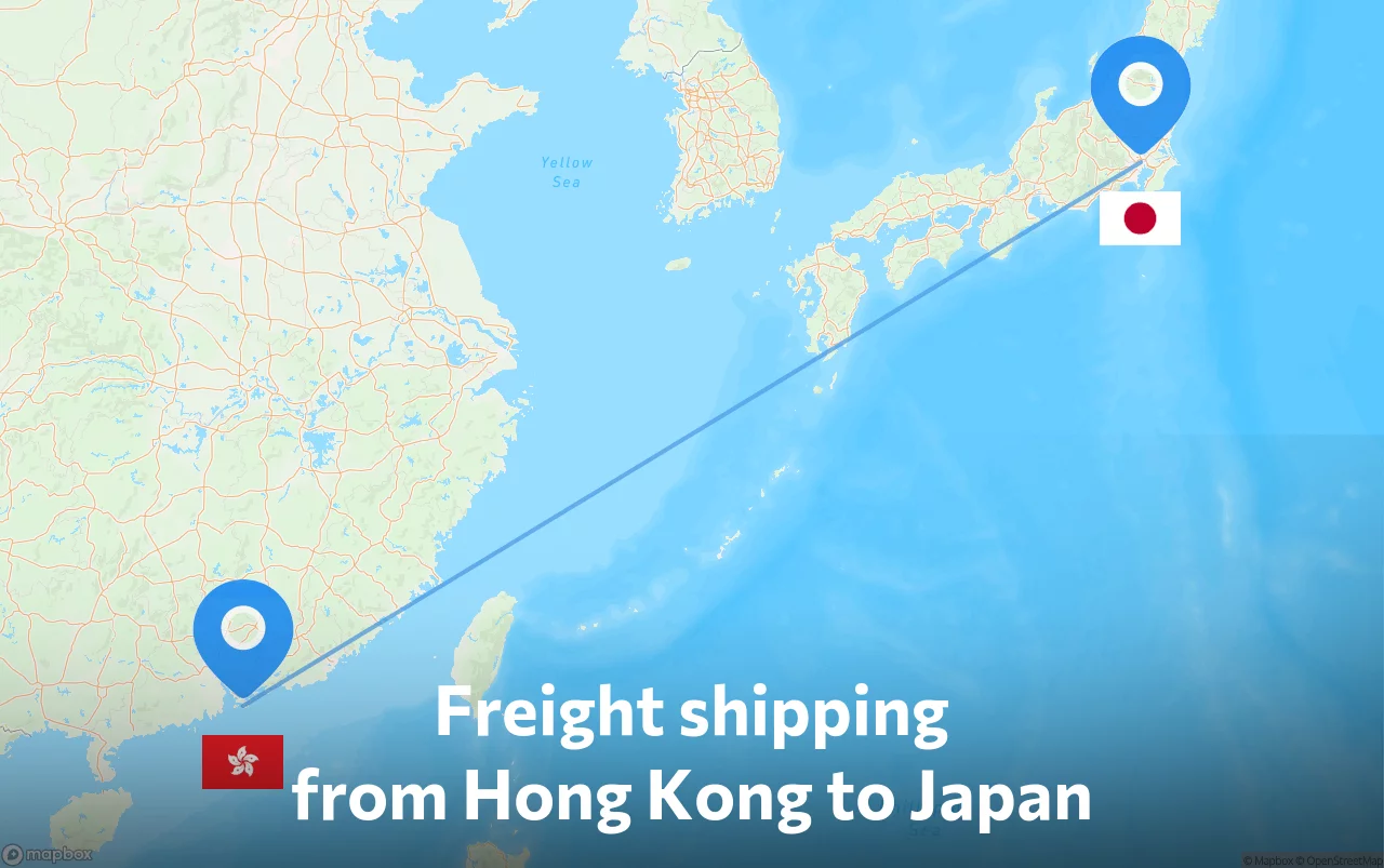 Shipping route from Hong Kong to Japan