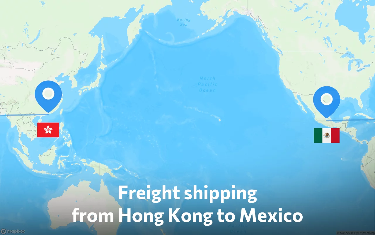Shipping route from Hong Kong to Mexico