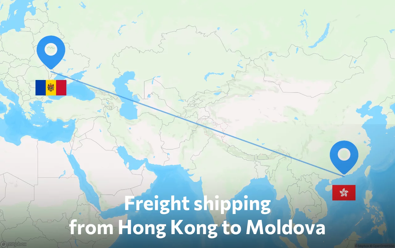 Shipping route from Hong Kong to Moldova