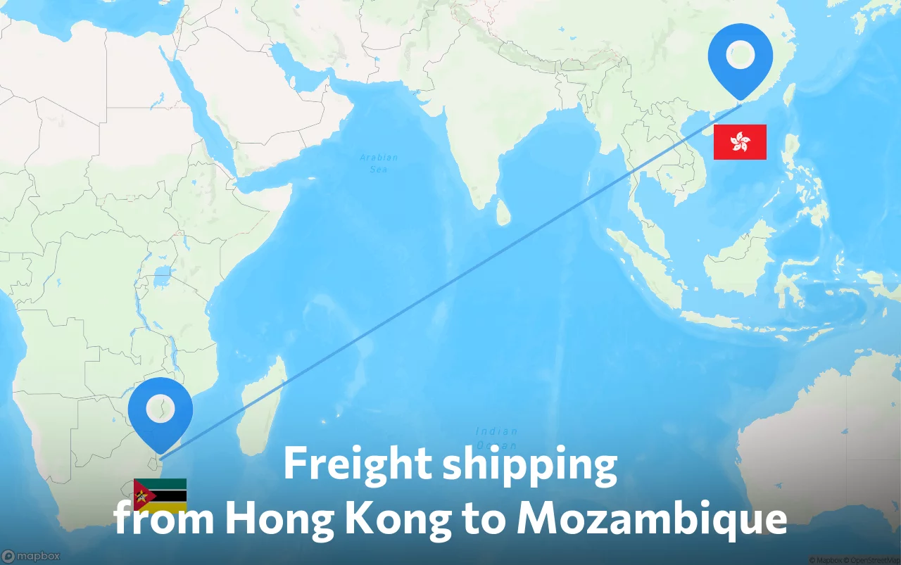 Shipping route from Hong Kong to Mozambique