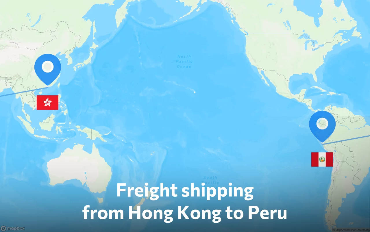 Shipping route from Hong Kong to Peru