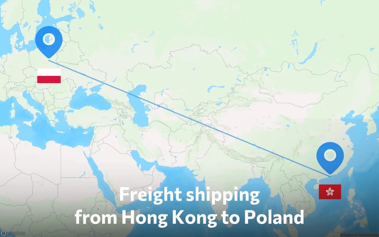 Shipping route from Hong Kong to Poland