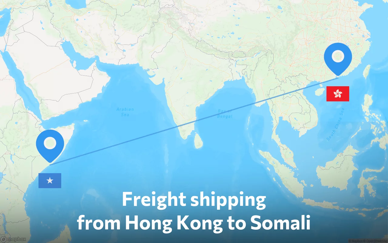 Shipping route from Hong Kong to Somali