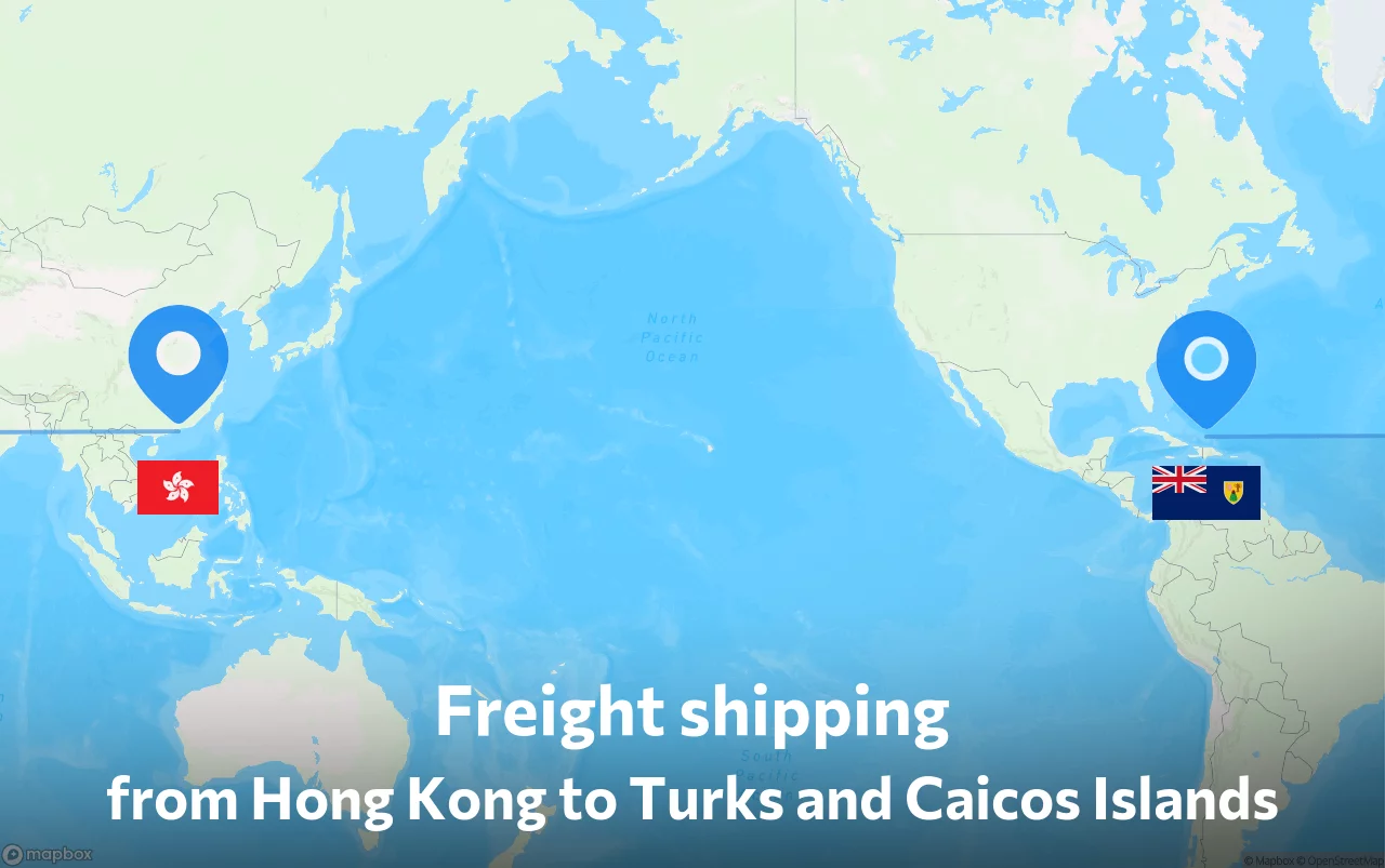 Shipping route from Hong Kong to Turks and Caicos Islands