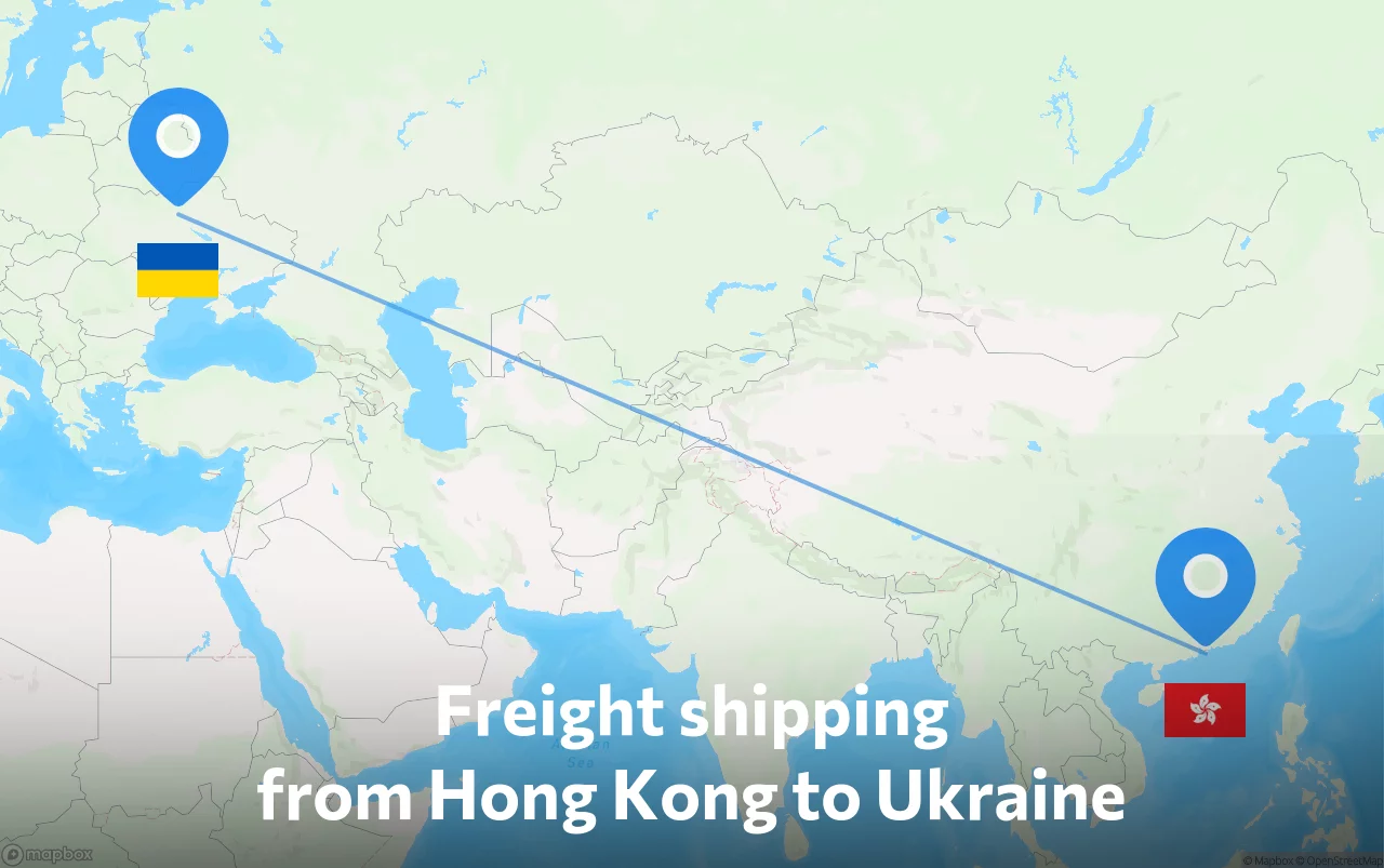 Shipping route from Hong Kong to Ukraine