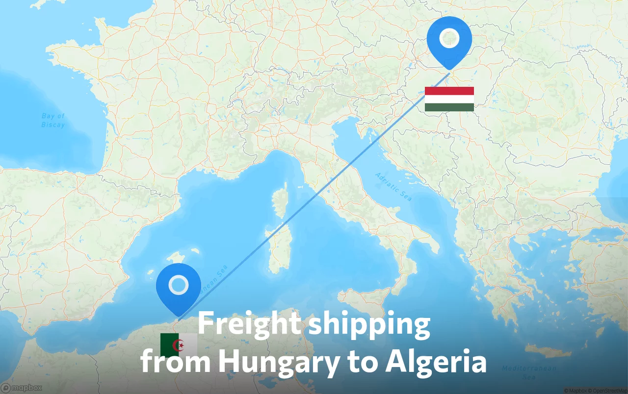 Shipping route from Hungary to Algeria