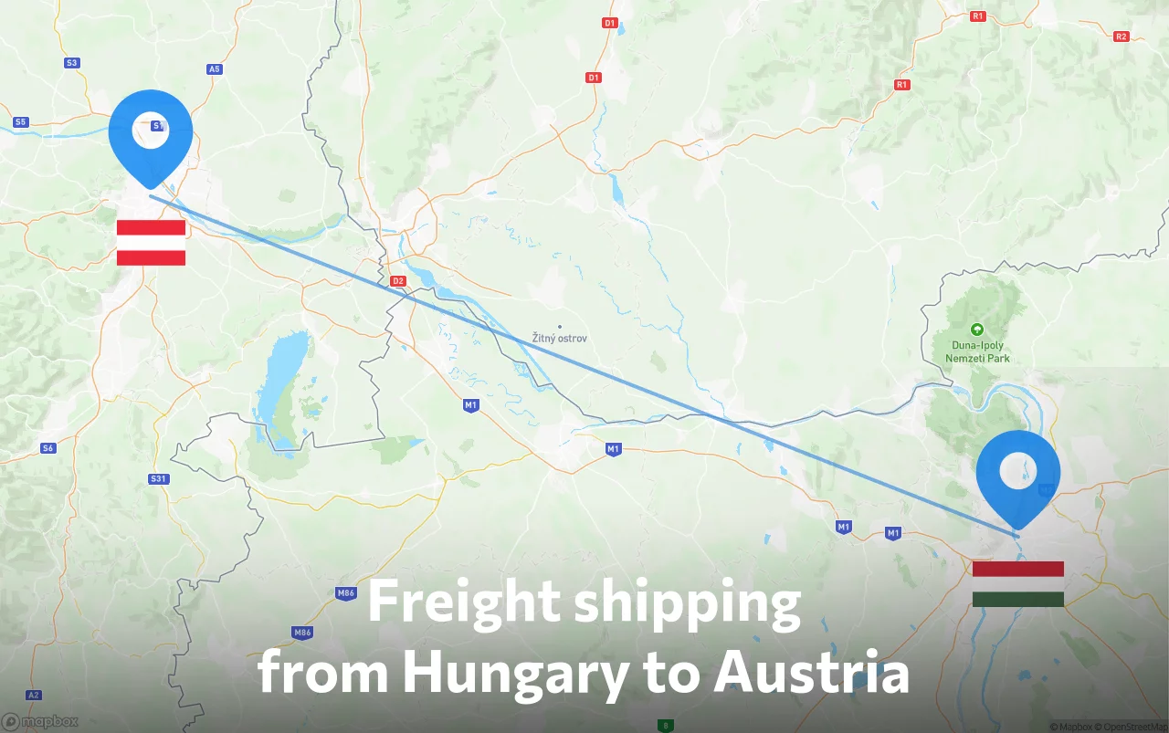 Shipping route from Hungary to Austria