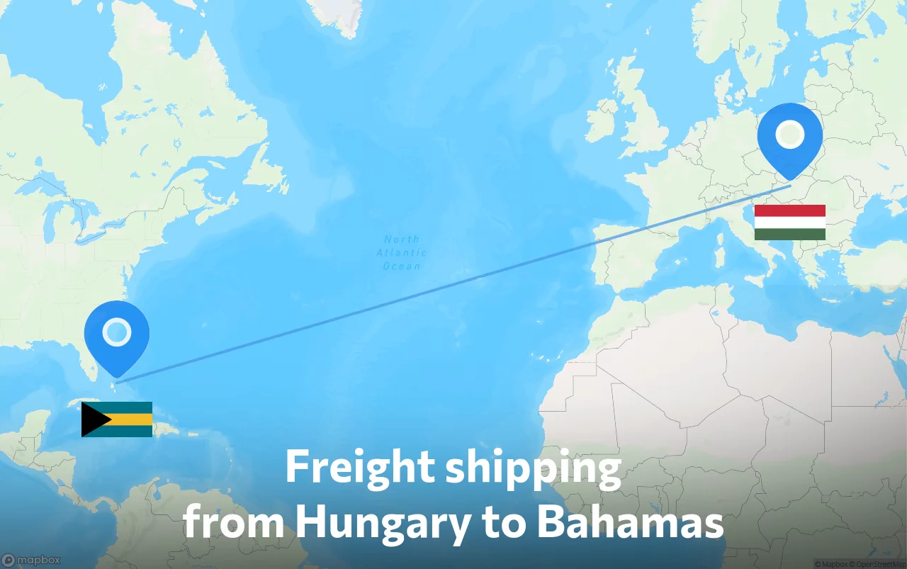 Shipping route from Hungary to Bahamas