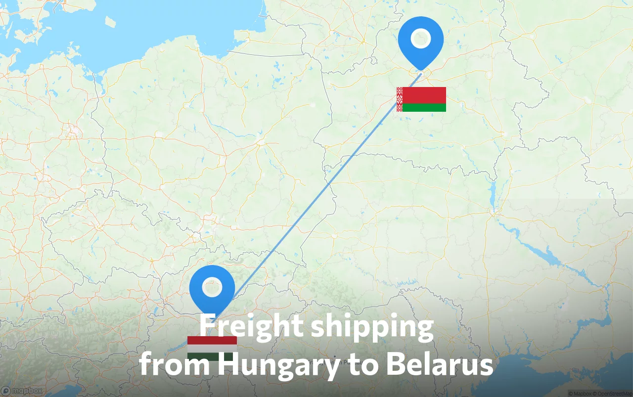 Shipping route from Hungary to Belarus