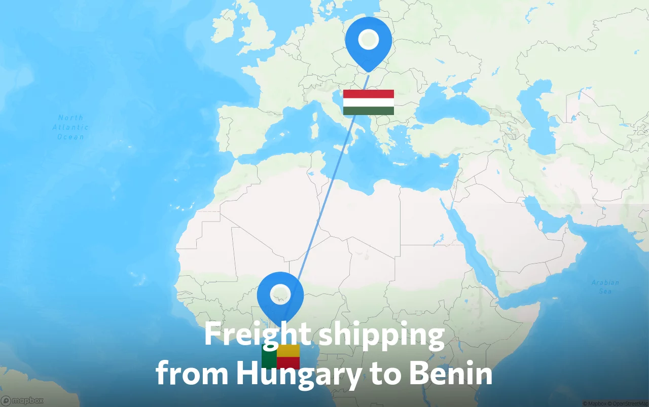 Shipping route from Hungary to Benin