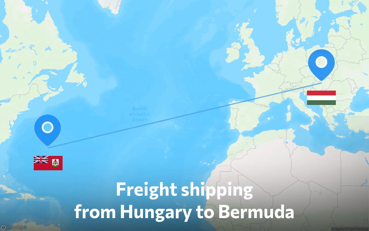 Shipping route from Hungary to Bermuda