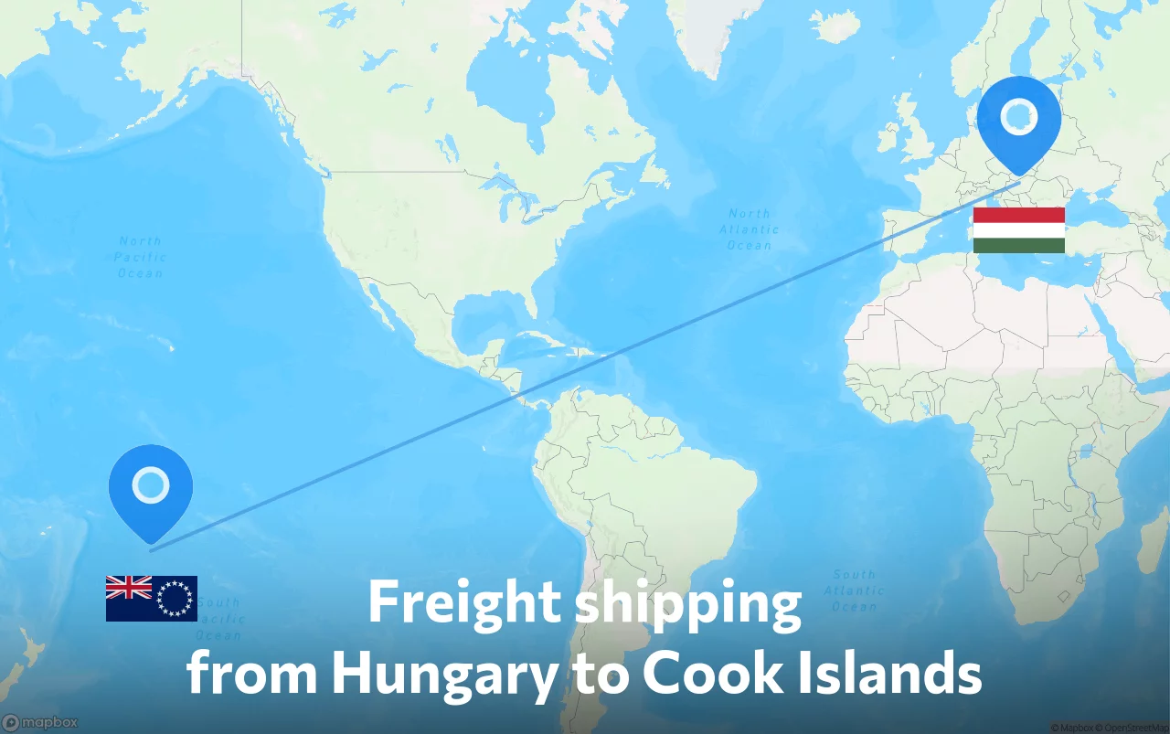 Shipping route from Hungary to Cook Islands