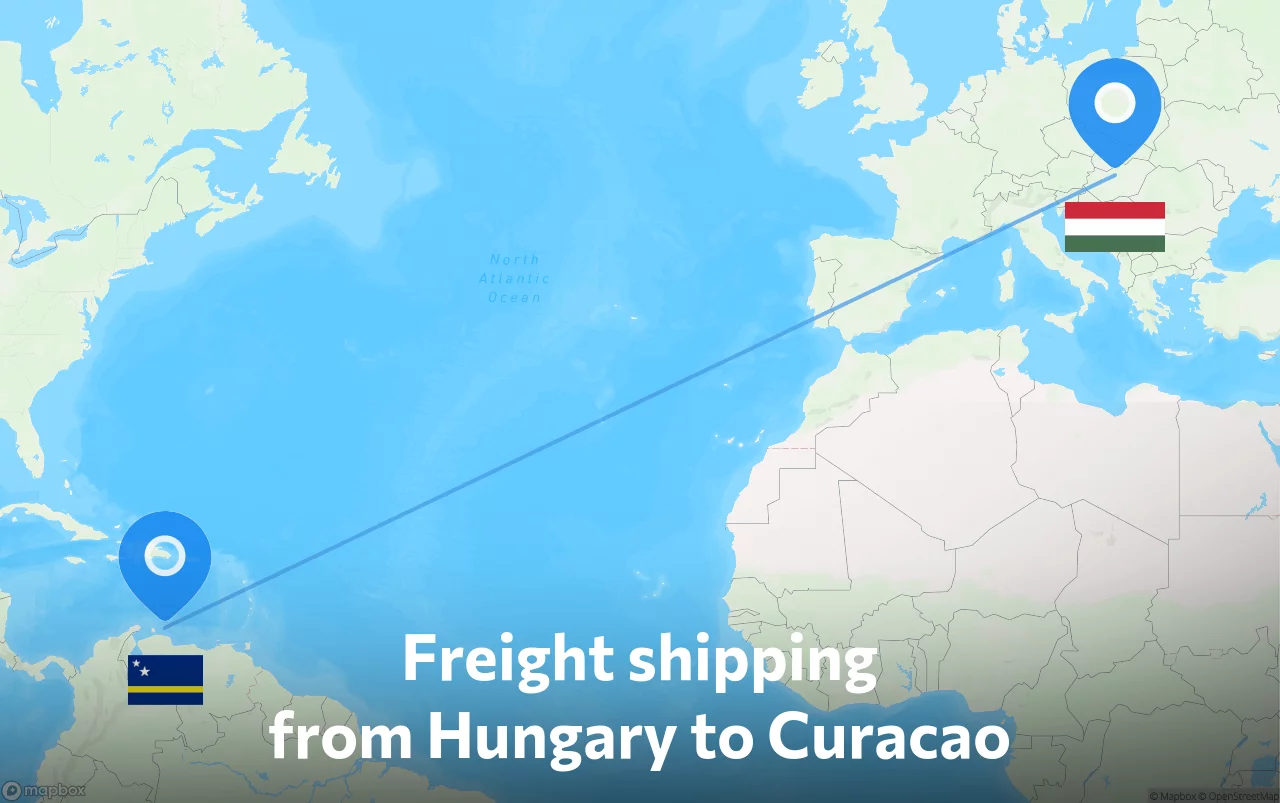 Shipping route from Hungary to Curacao